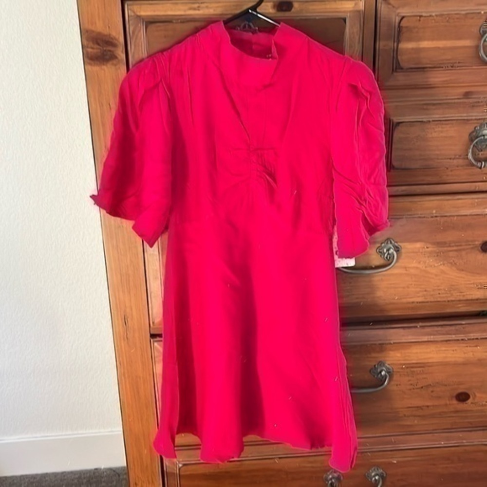 ❤️ Free People Red Dress With Zipper on Side and Working Buttons NWT